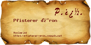 Pfisterer Áron névjegykártya